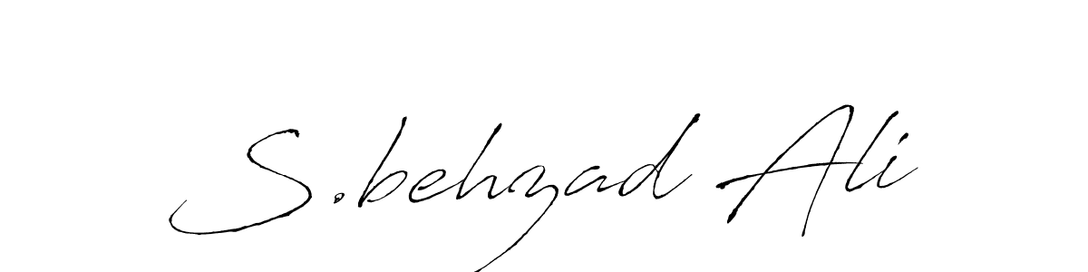 Use a signature maker to create a handwritten signature online. With this signature software, you can design (Antro_Vectra) your own signature for name S.behzad Ali. S.behzad Ali signature style 6 images and pictures png