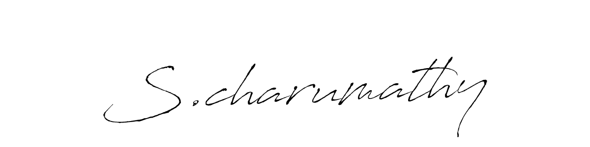 You should practise on your own different ways (Antro_Vectra) to write your name (S.charumathy) in signature. don't let someone else do it for you. S.charumathy signature style 6 images and pictures png