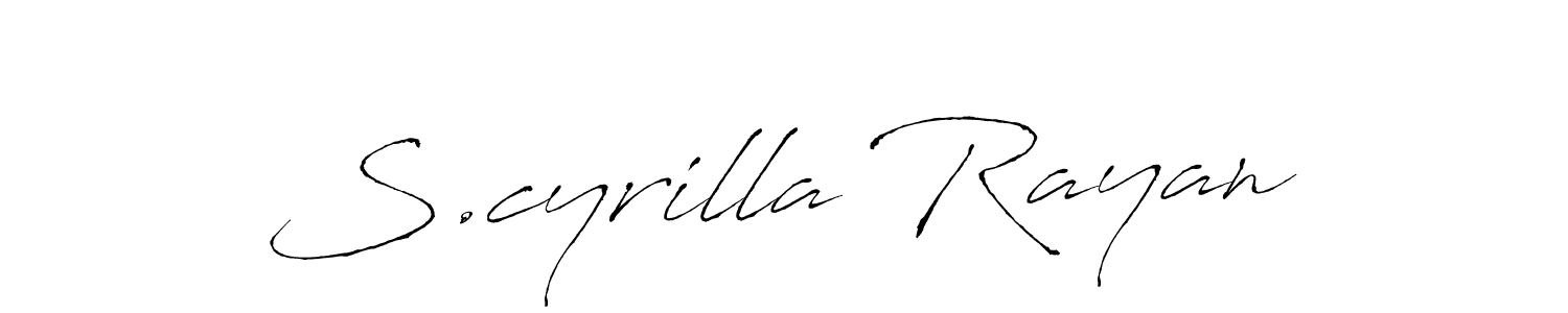 How to make S.cyrilla Rayan signature? Antro_Vectra is a professional autograph style. Create handwritten signature for S.cyrilla Rayan name. S.cyrilla Rayan signature style 6 images and pictures png