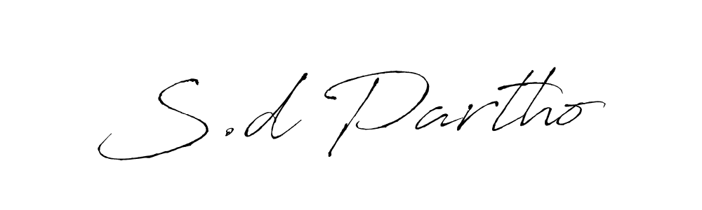 How to make S.d Partho name signature. Use Antro_Vectra style for creating short signs online. This is the latest handwritten sign. S.d Partho signature style 6 images and pictures png
