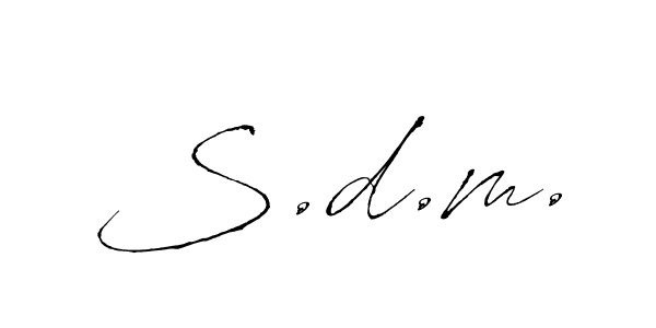 Create a beautiful signature design for name S.d.m.. With this signature (Antro_Vectra) fonts, you can make a handwritten signature for free. S.d.m. signature style 6 images and pictures png