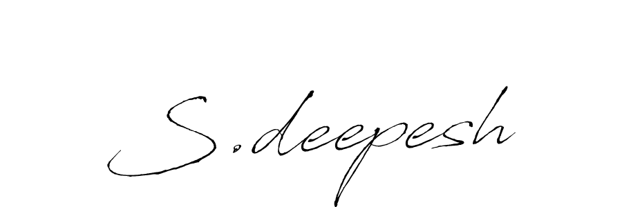 Use a signature maker to create a handwritten signature online. With this signature software, you can design (Antro_Vectra) your own signature for name S.deepesh. S.deepesh signature style 6 images and pictures png
