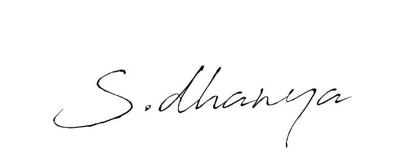 Use a signature maker to create a handwritten signature online. With this signature software, you can design (Antro_Vectra) your own signature for name S.dhanya. S.dhanya signature style 6 images and pictures png