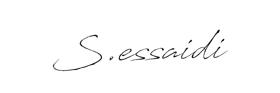 How to make S.essaidi name signature. Use Antro_Vectra style for creating short signs online. This is the latest handwritten sign. S.essaidi signature style 6 images and pictures png