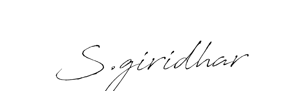 Antro_Vectra is a professional signature style that is perfect for those who want to add a touch of class to their signature. It is also a great choice for those who want to make their signature more unique. Get S.giridhar name to fancy signature for free. S.giridhar signature style 6 images and pictures png