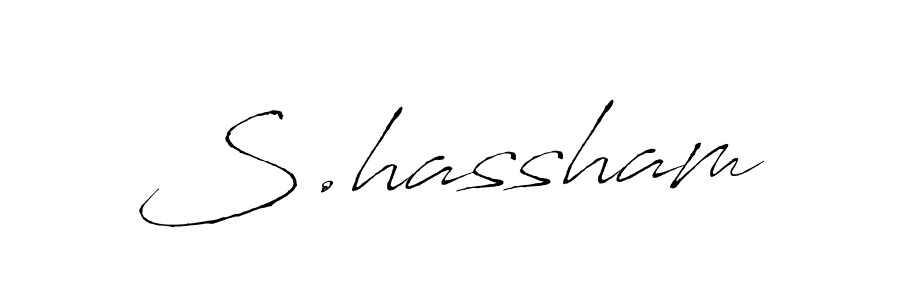 Use a signature maker to create a handwritten signature online. With this signature software, you can design (Antro_Vectra) your own signature for name S.hassham. S.hassham signature style 6 images and pictures png