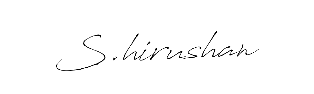 Antro_Vectra is a professional signature style that is perfect for those who want to add a touch of class to their signature. It is also a great choice for those who want to make their signature more unique. Get S.hirushan name to fancy signature for free. S.hirushan signature style 6 images and pictures png