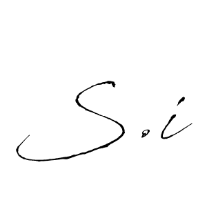 How to make S.i name signature. Use Antro_Vectra style for creating short signs online. This is the latest handwritten sign. S.i signature style 6 images and pictures png