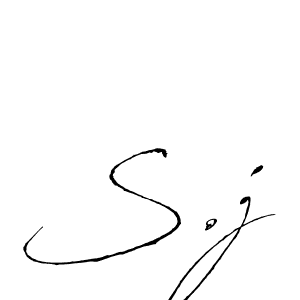 Create a beautiful signature design for name S.j. With this signature (Antro_Vectra) fonts, you can make a handwritten signature for free. S.j signature style 6 images and pictures png