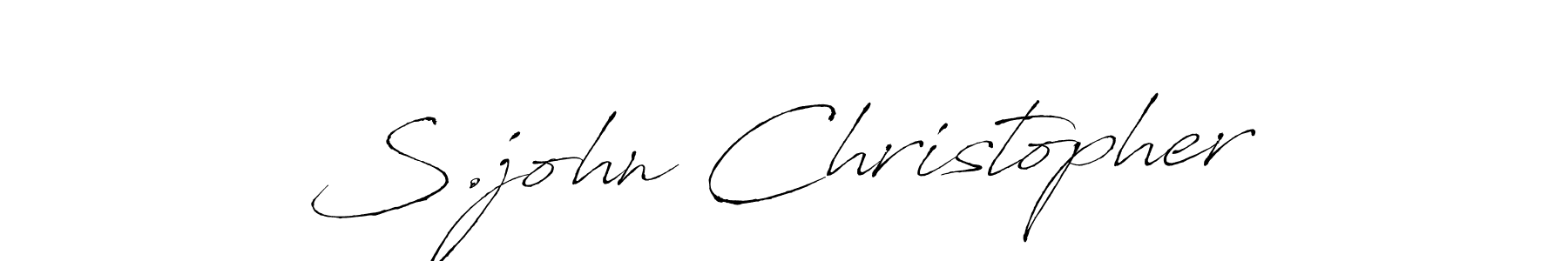 Design your own signature with our free online signature maker. With this signature software, you can create a handwritten (Antro_Vectra) signature for name S.john Christopher. S.john Christopher signature style 6 images and pictures png