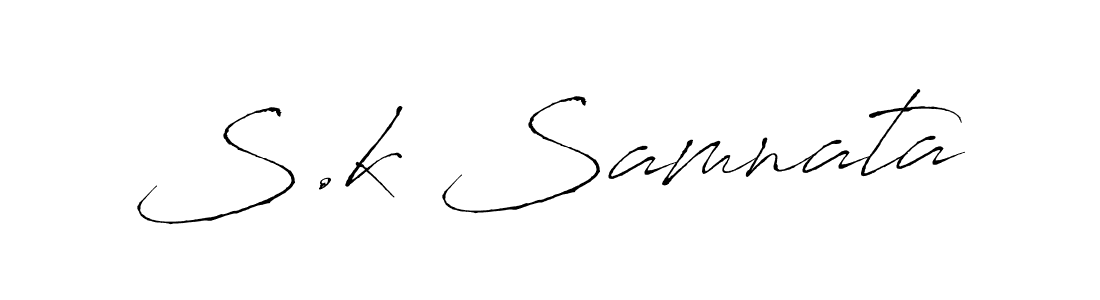 The best way (Antro_Vectra) to make a short signature is to pick only two or three words in your name. The name S.k Samnata include a total of six letters. For converting this name. S.k Samnata signature style 6 images and pictures png