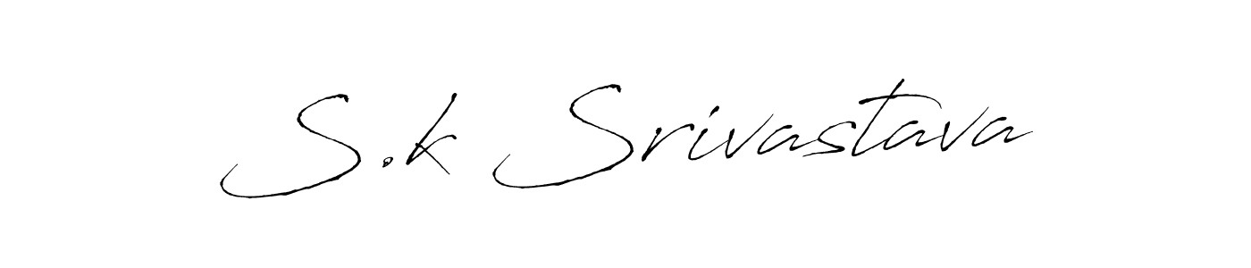 Design your own signature with our free online signature maker. With this signature software, you can create a handwritten (Antro_Vectra) signature for name S.k Srivastava. S.k Srivastava signature style 6 images and pictures png