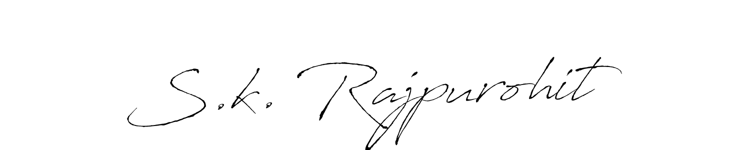 Make a beautiful signature design for name S.k. Rajpurohit. With this signature (Antro_Vectra) style, you can create a handwritten signature for free. S.k. Rajpurohit signature style 6 images and pictures png