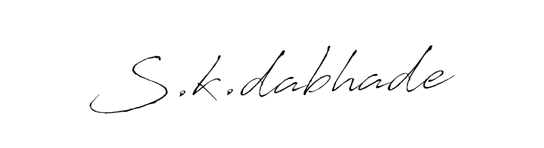 Design your own signature with our free online signature maker. With this signature software, you can create a handwritten (Antro_Vectra) signature for name S.k.dabhade. S.k.dabhade signature style 6 images and pictures png