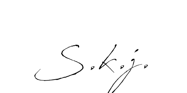 Use a signature maker to create a handwritten signature online. With this signature software, you can design (Antro_Vectra) your own signature for name S.k.j.. S.k.j. signature style 6 images and pictures png