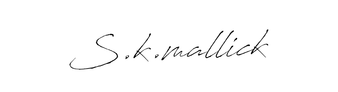 How to make S.k.mallick name signature. Use Antro_Vectra style for creating short signs online. This is the latest handwritten sign. S.k.mallick signature style 6 images and pictures png