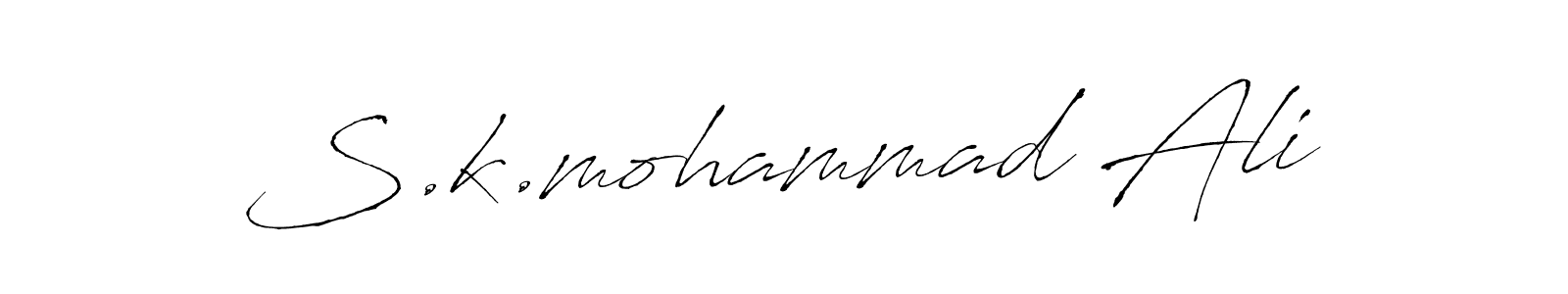 Create a beautiful signature design for name S.k.mohammad Ali. With this signature (Antro_Vectra) fonts, you can make a handwritten signature for free. S.k.mohammad Ali signature style 6 images and pictures png