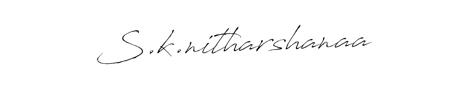 You should practise on your own different ways (Antro_Vectra) to write your name (S.k.nitharshanaa) in signature. don't let someone else do it for you. S.k.nitharshanaa signature style 6 images and pictures png