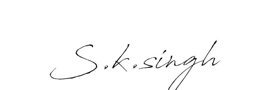 Create a beautiful signature design for name S.k.singh. With this signature (Antro_Vectra) fonts, you can make a handwritten signature for free. S.k.singh signature style 6 images and pictures png