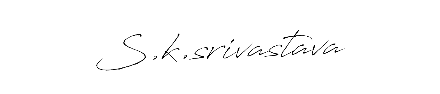 Design your own signature with our free online signature maker. With this signature software, you can create a handwritten (Antro_Vectra) signature for name S.k.srivastava. S.k.srivastava signature style 6 images and pictures png