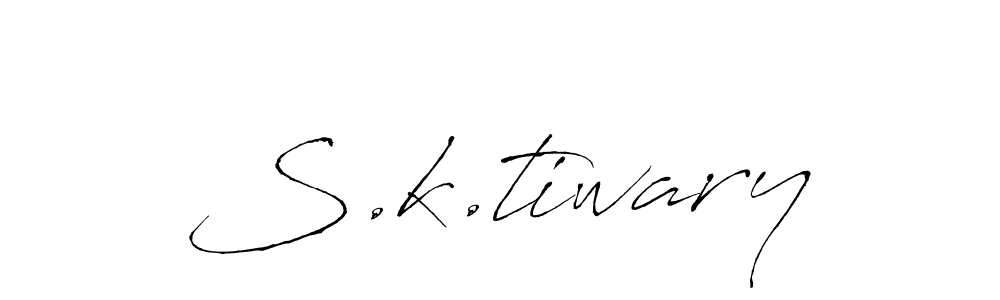 Make a beautiful signature design for name S.k.tiwary. With this signature (Antro_Vectra) style, you can create a handwritten signature for free. S.k.tiwary signature style 6 images and pictures png