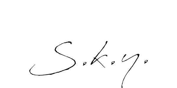 Design your own signature with our free online signature maker. With this signature software, you can create a handwritten (Antro_Vectra) signature for name S.k.y.. S.k.y. signature style 6 images and pictures png