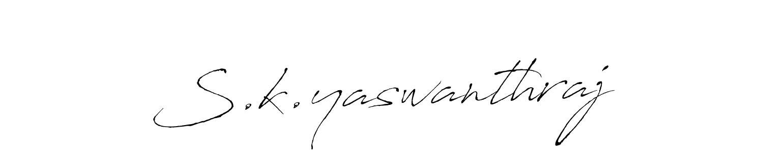 Antro_Vectra is a professional signature style that is perfect for those who want to add a touch of class to their signature. It is also a great choice for those who want to make their signature more unique. Get S.k.yaswanthraj name to fancy signature for free. S.k.yaswanthraj signature style 6 images and pictures png