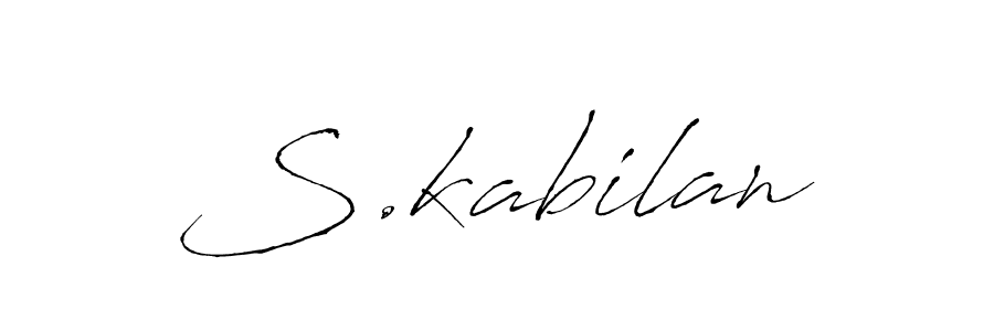 Use a signature maker to create a handwritten signature online. With this signature software, you can design (Antro_Vectra) your own signature for name S.kabilan. S.kabilan signature style 6 images and pictures png