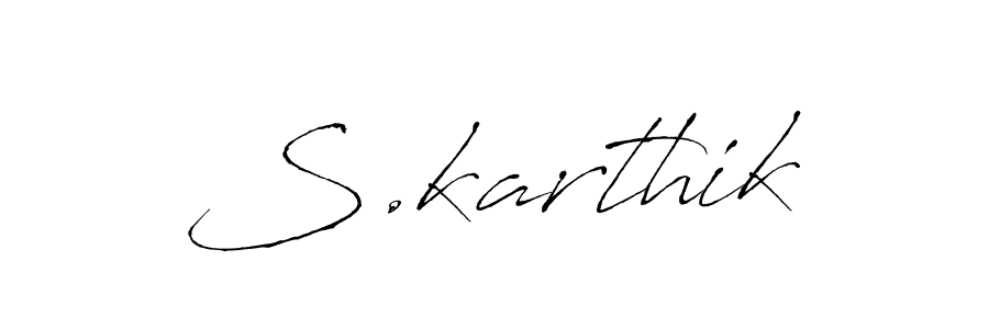 This is the best signature style for the S.karthik name. Also you like these signature font (Antro_Vectra). Mix name signature. S.karthik signature style 6 images and pictures png