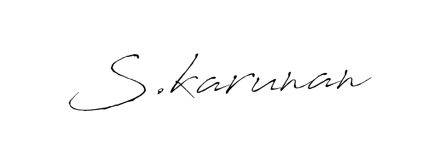 Make a beautiful signature design for name S.karunan. With this signature (Antro_Vectra) style, you can create a handwritten signature for free. S.karunan signature style 6 images and pictures png