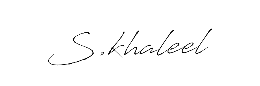Make a beautiful signature design for name S.khaleel. With this signature (Antro_Vectra) style, you can create a handwritten signature for free. S.khaleel signature style 6 images and pictures png