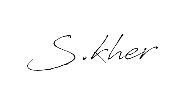 How to Draw S.kher signature style? Antro_Vectra is a latest design signature styles for name S.kher. S.kher signature style 6 images and pictures png