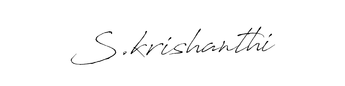 Antro_Vectra is a professional signature style that is perfect for those who want to add a touch of class to their signature. It is also a great choice for those who want to make their signature more unique. Get S.krishanthi name to fancy signature for free. S.krishanthi signature style 6 images and pictures png