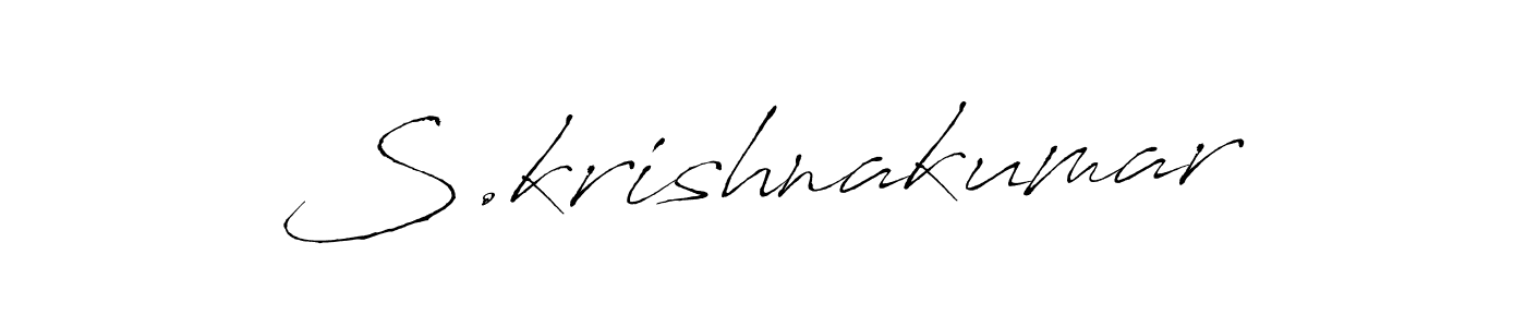 Antro_Vectra is a professional signature style that is perfect for those who want to add a touch of class to their signature. It is also a great choice for those who want to make their signature more unique. Get S.krishnakumar name to fancy signature for free. S.krishnakumar signature style 6 images and pictures png