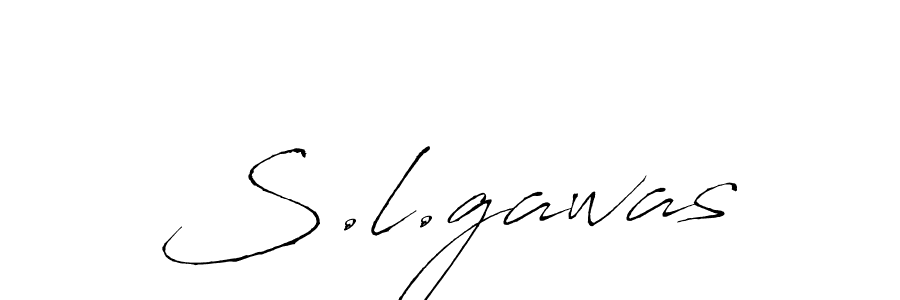 How to make S.l.gawas name signature. Use Antro_Vectra style for creating short signs online. This is the latest handwritten sign. S.l.gawas signature style 6 images and pictures png