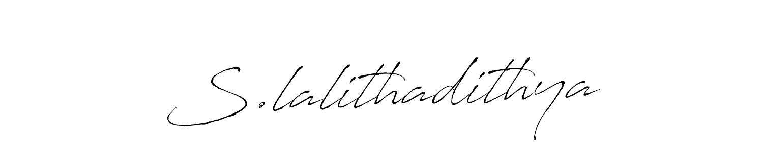 Make a beautiful signature design for name S.lalithadithya. With this signature (Antro_Vectra) style, you can create a handwritten signature for free. S.lalithadithya signature style 6 images and pictures png