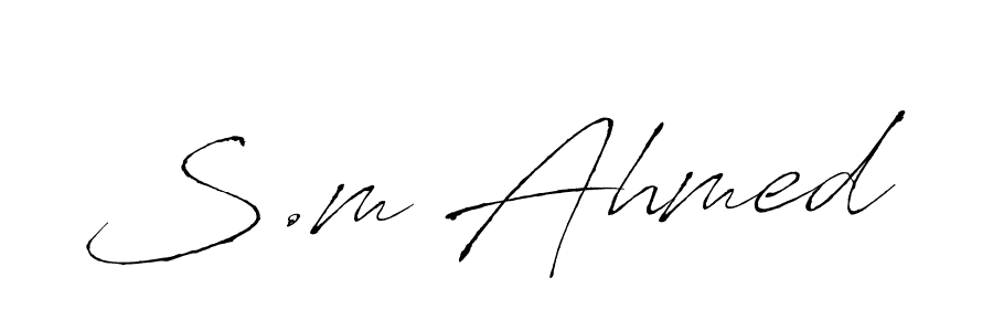 How to make S.m Ahmed name signature. Use Antro_Vectra style for creating short signs online. This is the latest handwritten sign. S.m Ahmed signature style 6 images and pictures png
