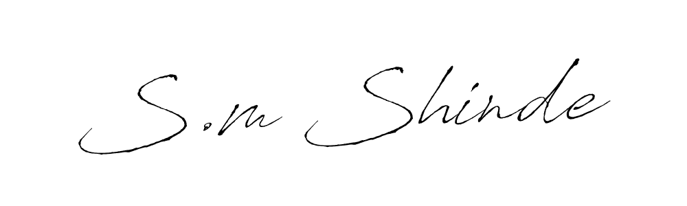The best way (Antro_Vectra) to make a short signature is to pick only two or three words in your name. The name S.m Shinde include a total of six letters. For converting this name. S.m Shinde signature style 6 images and pictures png