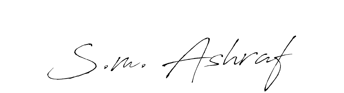 The best way (Antro_Vectra) to make a short signature is to pick only two or three words in your name. The name S.m. Ashraf include a total of six letters. For converting this name. S.m. Ashraf signature style 6 images and pictures png