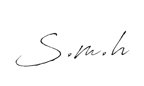 S.m.h stylish signature style. Best Handwritten Sign (Antro_Vectra) for my name. Handwritten Signature Collection Ideas for my name S.m.h. S.m.h signature style 6 images and pictures png