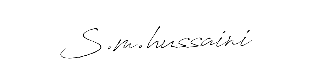 The best way (Antro_Vectra) to make a short signature is to pick only two or three words in your name. The name S.m.hussaini include a total of six letters. For converting this name. S.m.hussaini signature style 6 images and pictures png