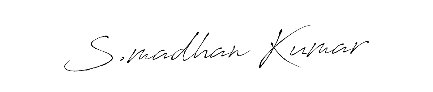 How to make S.madhan Kumar name signature. Use Antro_Vectra style for creating short signs online. This is the latest handwritten sign. S.madhan Kumar signature style 6 images and pictures png