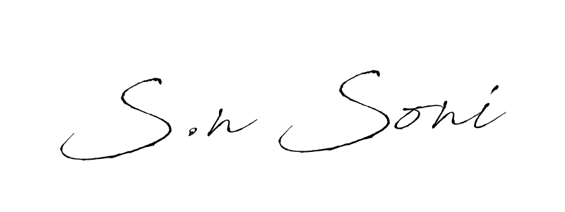 Also we have S.n Soni name is the best signature style. Create professional handwritten signature collection using Antro_Vectra autograph style. S.n Soni signature style 6 images and pictures png