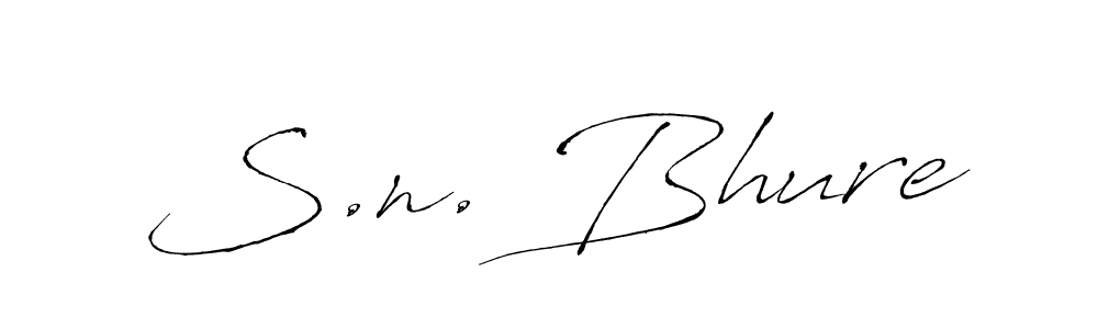 How to make S.n. Bhure name signature. Use Antro_Vectra style for creating short signs online. This is the latest handwritten sign. S.n. Bhure signature style 6 images and pictures png