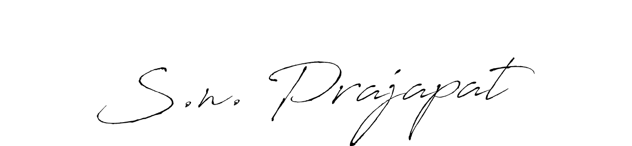 if you are searching for the best signature style for your name S.n. Prajapat. so please give up your signature search. here we have designed multiple signature styles  using Antro_Vectra. S.n. Prajapat signature style 6 images and pictures png