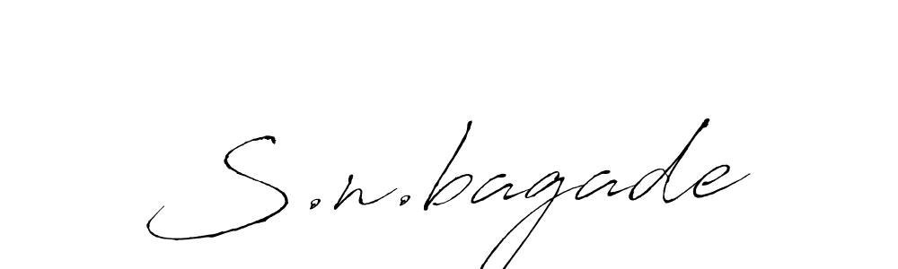 Create a beautiful signature design for name S.n.bagade. With this signature (Antro_Vectra) fonts, you can make a handwritten signature for free. S.n.bagade signature style 6 images and pictures png