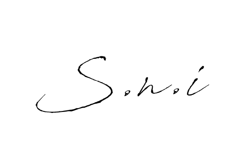 Create a beautiful signature design for name S.n.i. With this signature (Antro_Vectra) fonts, you can make a handwritten signature for free. S.n.i signature style 6 images and pictures png