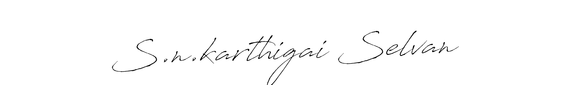 Use a signature maker to create a handwritten signature online. With this signature software, you can design (Antro_Vectra) your own signature for name S.n.karthigai Selvan. S.n.karthigai Selvan signature style 6 images and pictures png