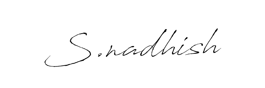 How to make S.nadhish name signature. Use Antro_Vectra style for creating short signs online. This is the latest handwritten sign. S.nadhish signature style 6 images and pictures png