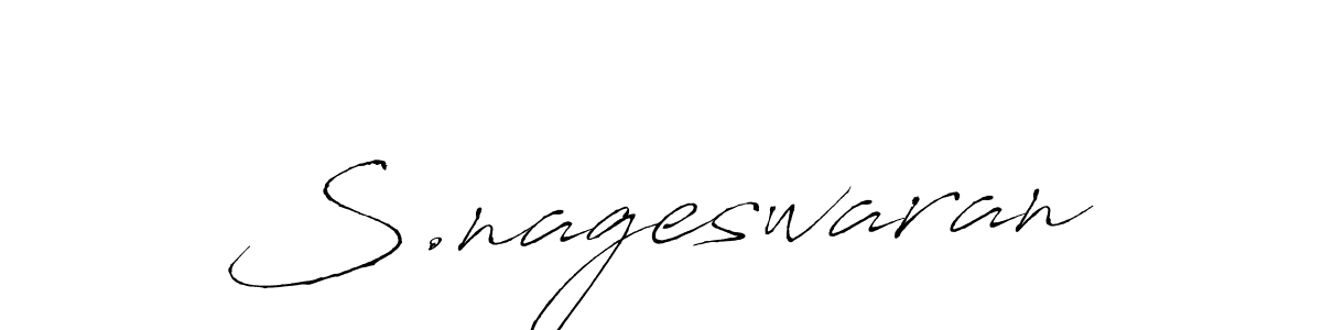 How to make S.nageswaran name signature. Use Antro_Vectra style for creating short signs online. This is the latest handwritten sign. S.nageswaran signature style 6 images and pictures png